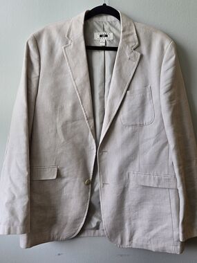Joseph Abboud Light Beige Lightweight Shirt Jacket Blazer size LARGE